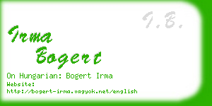 irma bogert business card